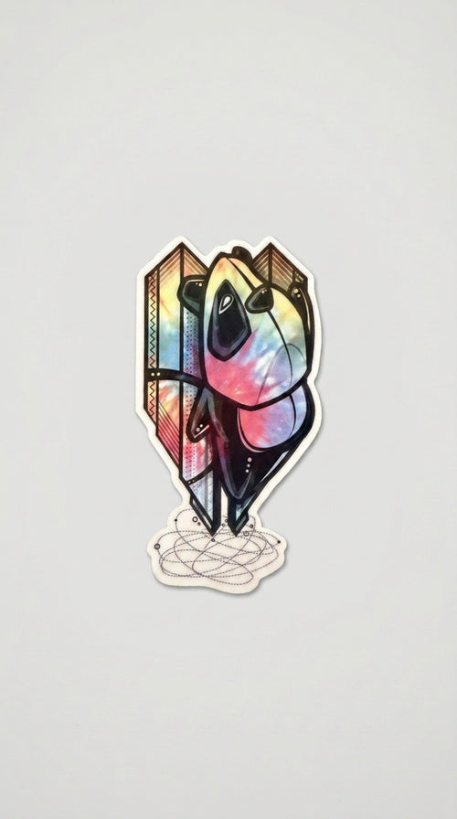 Color Peep the Panda die-cut sticker