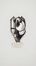 Original black and white Peep the Panda die-cut sticker